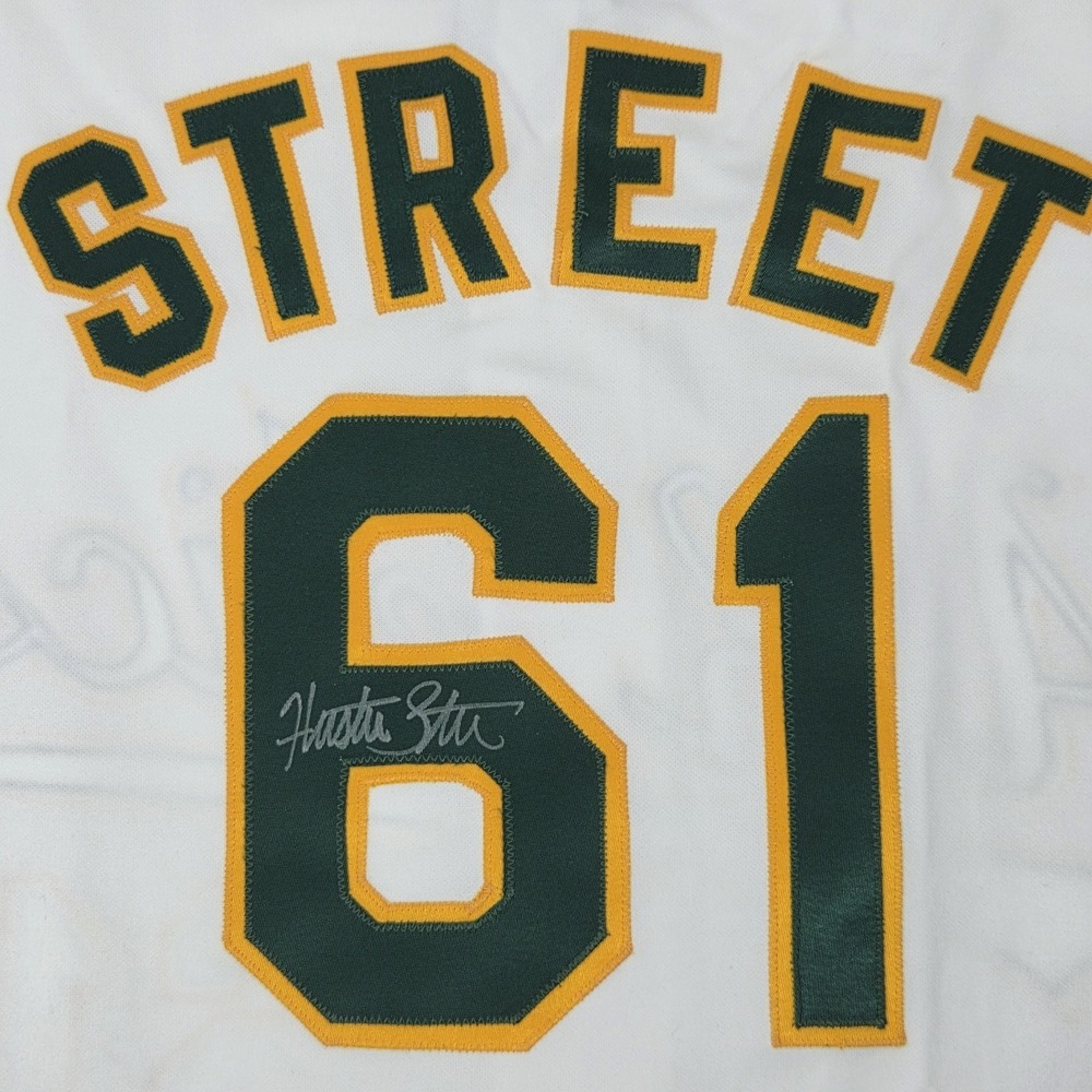 Huston Street Autographed Oakland A's Jersey #61 White XL 46-48 Stitched